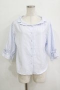 F&A / オフショル開衿5分袖シャツ Free OFF×BLUE H-25-09-21-052-LO-BL-NS-ZH