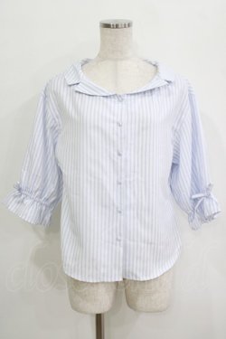 画像1: F&A / オフショル開衿5分袖シャツ Free OFF×BLUE H-25-09-21-052-LO-BL-NS-ZH