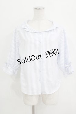 画像1: F&A / オフショル開衿5分袖シャツ Free OFF×BLUE H-25-09-21-052-LO-BL-NS-ZH