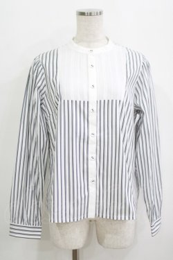 画像1: Fi.n.t / ヨーク切替ストライプシャツ Free BLACK×WH H-25-09-21-053-CA-BL-NS-ZH