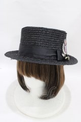 MIHO MATSUDA / エンブレムハット  黒 H-25-09-21-1005-GO-AC-KB-ZT-K-025