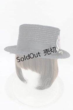 画像1: 【SALE】MIHO MATSUDA / エンブレムハット  黒 H-25-09-21-1005-GO-AC-KB-ZT-K-025