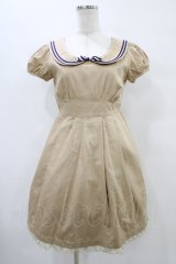 Emily Temple cute / クロテッドセーラーワンピース  ベージュ H-25-09-21-1031-ET-OP-KB-ZH