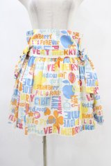 Jane Marple / ブリティッシュロゴサイドリボンスカート M ブルー×オレンジ H-25-09-21-1036-JM-SK-KB-ZH