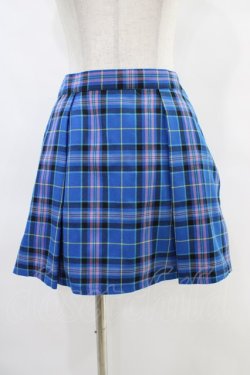 画像1: SEXY DYNAMITE LONDON / タータンチェックタックスカート  青 H-25-09-21-1039-PU-SK-KB-ZH