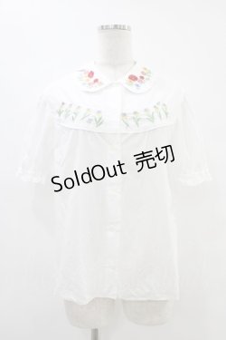 画像1: Jane Marple / ガーデンエンブロイダリーのブラウス M ホワイト H-25-09-21-1041-JM-BL-KB-ZH
