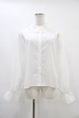 merry jenny / シアーギンガムシャツ  オフホワイト H-25-09-21-1048-LO-BL-KB-ZH