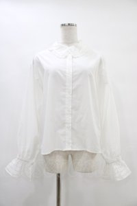 merry jenny / シアーギンガムシャツ  オフホワイト H-25-09-21-1048-LO-BL-KB-ZH