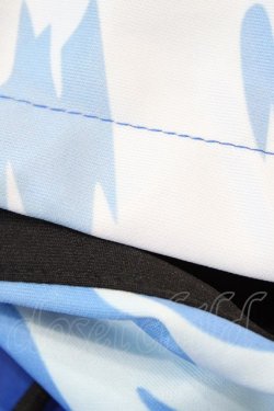 画像3: NieR Clothing / 総柄ZIP半袖パーカー F 青 H-25-09-21-1053-PU-TO-KB-ZH
