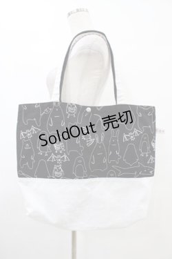 画像1: 西麻布サーカス団 / プリント切替BAG  黒×白 H-25-09-21-1009-HN-BG-KB-ZH