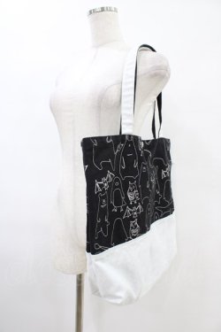 画像2: 西麻布サーカス団 / プリント切替BAG  黒×白 H-25-09-21-1009-HN-BG-KB-ZH