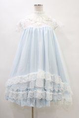 MR corset / クロシェット風エンジェルウィングワンピース  ブルー H-25-09-21-1018-PU-OP-KB-ZH