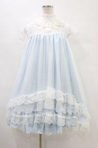 MR corset / クロシェット風エンジェルウィングワンピース  ブルー H-25-09-21-1018-PU-OP-KB-ZH