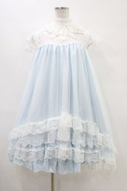 画像1: MR corset / クロシェット風エンジェルウィングワンピース  ブルー H-25-09-21-1018-PU-OP-KB-ZH