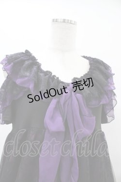 画像4: MR corset / レースフリル蝶プリントワンピース  黒×紫 H-25-09-21-1020-PU-OP-KB-ZH