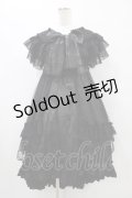MR corset / シャーリングショルダーフィッシュテールワンピース  黒×黒 H-25-09-21-1021-PU-OP-KB-ZH
