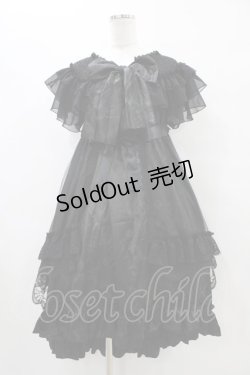 画像1: MR corset / シャーリングショルダーフィッシュテールワンピース  黒×黒 H-25-09-21-1021-PU-OP-KB-ZH