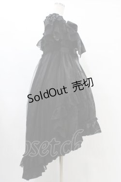 画像3: MR corset / シャーリングショルダーフィッシュテールワンピース  黒×黒 H-25-09-21-1021-PU-OP-KB-ZH