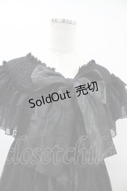 画像4: MR corset / シャーリングショルダーフィッシュテールワンピース  黒×黒 H-25-09-21-1021-PU-OP-KB-ZH