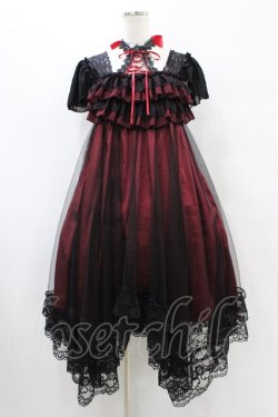 画像1: MR corset / レースアップホルタードレス  黒×赤 H-25-09-21-1022-PU-OP-KB-ZH