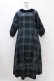 画像1: Jane Marple Dans Le Salon / メモリアルチェックベルベットカラードレス M グリーン×ネイビーチェック H-25-09-21-1023-JM-OP-KB-ZH (1)