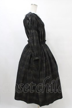画像3: Jane Marple / Memory shadow check shirring dress  ブラック H-25-09-21-1024-JM-OP-KB-ZH