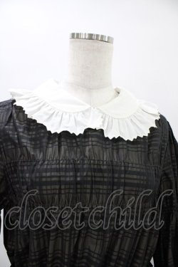 画像4: Jane Marple / Memory shadow check shirring dress  ブラック H-25-09-21-1024-JM-OP-KB-ZH