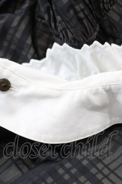 画像6: Jane Marple / Memory shadow check shirring dress  ブラック H-25-09-21-1024-JM-OP-KB-ZH