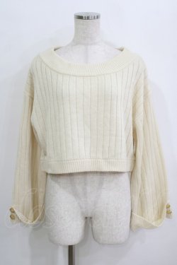 画像1: Fi.n.t / エンブレム釦ワイドスリーブニットプルオーバー Free IVORY H-25-09-21-060-CA-TO-NS-ZH