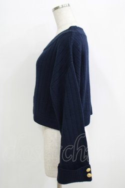 画像2: Fi.n.t / エンブレム釦ワイドスリーブニットプルオーバー Free NAVY H-25-09-21-061-CA-TO-NS-ZH