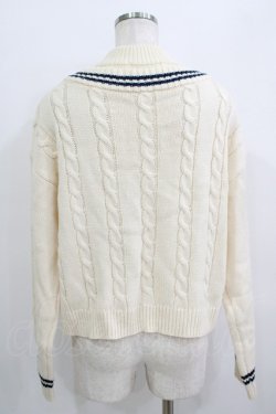 画像3: Fi.n.t / レイヤード風ハーフジップケーブルニットプルオーバー Free IVORY/NAVY H-25-09-21-062-CA-TO-NS-ZH