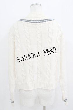 画像3: Fi.n.t / レイヤード風ハーフジップケーブルニットプルオーバー Free IVORY/NAVY H-25-09-21-062-CA-TO-NS-ZH