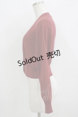 画像2: an another angelus / 飾りケーブル衿ぐりコイン釦ニットカーディガン Free BORDEAUX H-25-09-21-063-CA-TO-NS-ZH