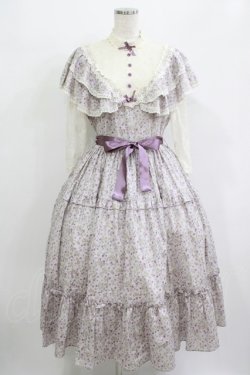 画像1: Innocent World / すみれの宝石箱ショール風ワンピース L スミレ柄パープル/Violet pattern Purple H-25-09-21-005-IW-OP-NS-ZH