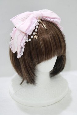 画像1: To Alice / 十字架チャームリボンカチューシャ  ピンク H-25-09-21-072-LO-AC-NS-ZH