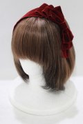 axes femme kawaii / ベロアリボンカチューシャ  ボルドー H-25-09-21-074-AX-AC-NS-ZH