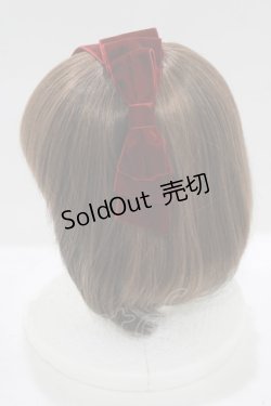 画像2: axes femme kawaii / ベロアリボンカチューシャ  ボルドー H-25-09-21-074-AX-AC-NS-ZH