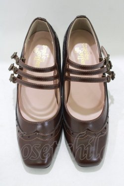 画像1: an another angelus / 多重ストラップパンプス S/22.5cm BROWN H-25-09-21-078-CA-SH-NS-ZH