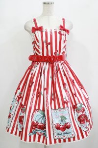 Angelic Pretty / Cherry Stampジャンパースカート Free レッド H-25-09-21-007-AP-OP-NS-ZH