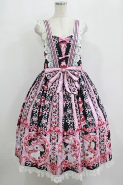 画像1: Royal Princess Alice / Strawberry Sweets・飴ノ森ふみかコラボジャンパースカート Free ブラック H-25-09-21-008-LO-OP-NS-ZH