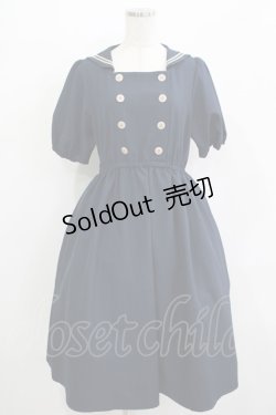 画像1: Fi.n.t / ダブル釦スクエアネックマリンワンピース Free NAVY H-25-09-21-010-CA-OP-NS-ZH