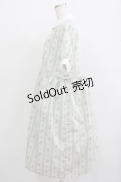 画像2: Fi.n.t / ストライプ花柄ドロストシャツワンピース Free L/GR×WH H-25-09-21-012-CA-OP-NS-ZH