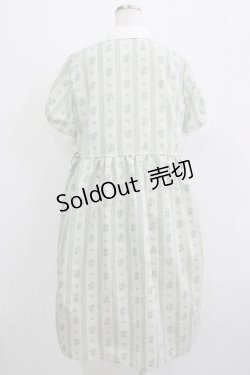 画像3: Fi.n.t / ストライプ花柄ドロストシャツワンピース Free L/GR×WH H-25-09-21-012-CA-OP-NS-ZH