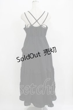 画像3: DearMyLoveRose / ティアードフリルアレンジリボンキャミワンピ LL ブラック H-25-09-21-016-EL-OP-NS-ZH