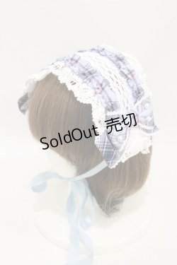 画像1: Angelic Pretty / おしゃまフリルヘッドドレス（タータン）  サックス H-25-09-22-006-AP-AC-NS-ZH