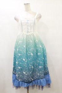 axes femme / グラデーション2wayスカート M オフ/ブルー H-25-09-22-052-AX-SK-NS-ZH