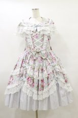 画像1: metamorphose / 【プラスサイズ】フローレンスケープ付きジャンパースカート プラスサイズ ミント H-25-09-22-054-ME-OP-NS-ZH (1)