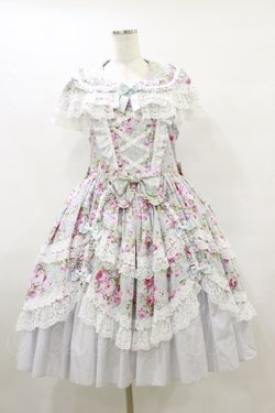 画像1: metamorphose / 【プラスサイズ】フローレンスケープ付きジャンパースカート プラスサイズ ミント H-25-09-22-054-ME-OP-NS-ZH
