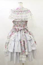 画像2: metamorphose / 【プラスサイズ】フローレンスケープ付きジャンパースカート プラスサイズ ミント H-25-09-22-054-ME-OP-NS-ZH (2)