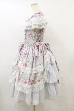 画像3: metamorphose / 【プラスサイズ】フローレンスケープ付きジャンパースカート プラスサイズ ミント H-25-09-22-054-ME-OP-NS-ZH (3)